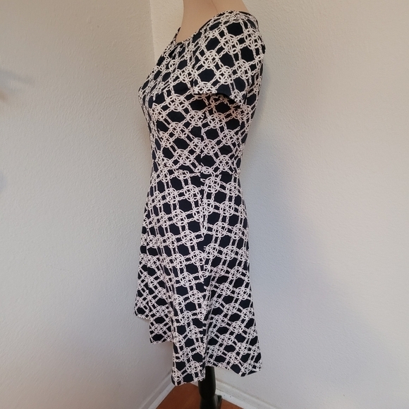 Talbots Navy and White Fit and Flare Dress - Picture 5 of 7